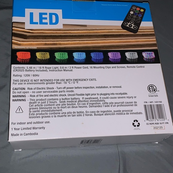 LED Color Changing Rope light W/ Remote - Picture 2 of 2